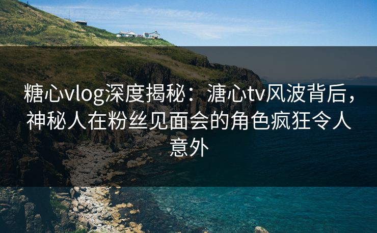 糖心vlog深度揭秘：溏心tv风波背后，神秘人在粉丝见面会的角色疯狂令人意外