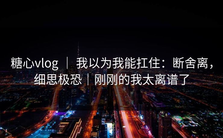 糖心vlog ｜ 我以为我能扛住：断舍离，细思极恐｜刚刚的我太离谱了